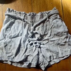 Women's Gray Striped Shorts